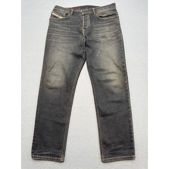 Diesel Other - Diesel Jeans Men's 34 Black Faded Button Fly Straight Leg Whiskered Streetwear